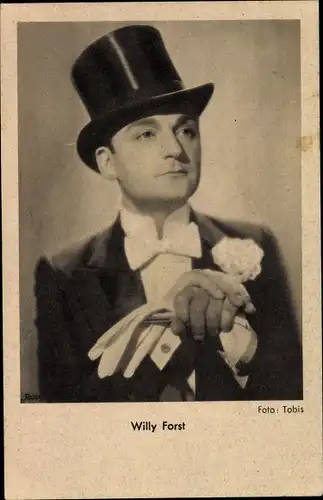 Ak Schauspieler Willy Forst, Portrait mit Zylinder