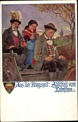 Künstler Ak Aus der Kriegszeit, Abschied vom Dörfchen, Deutscher Schulverein Nr. 841