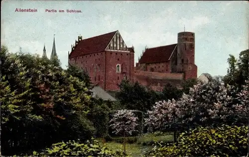 Ak Olsztyn Allenstein Ostpreußen, Partie am Schloss