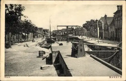 Ak Makkum Friesland Niederlande, Sluis