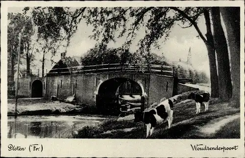 Ak Sloten Friesland Niederlande, Woudsenderpoort