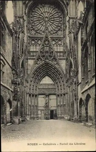 Ak Rouen Seine Maritime, Cathedrale, Portail des Libraires