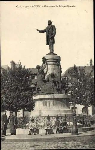 Ak Rouen Seine Maritime, Monument de Pouyer Quertier