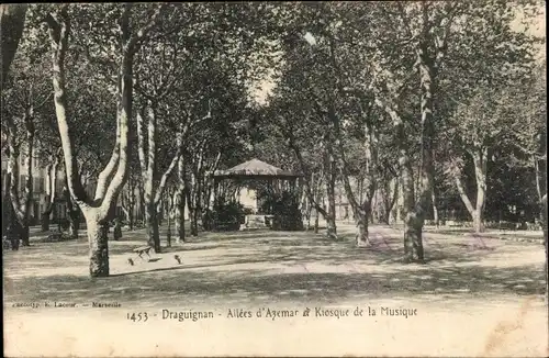 Ak Draguignan Var, Kiosque de la Musique, Allees d'Azemar