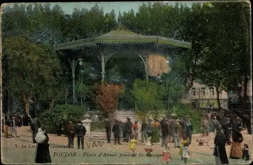 Ak Toulon Var, Place d'Armes pendant la Musique