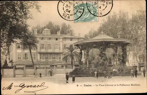 Ak Toulon Var, Place d'Armes, La Prefecture Maritime