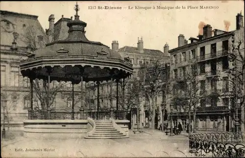 Ak Saint Étienne Loire, Le Kiosque a Musique de la Place Marengo