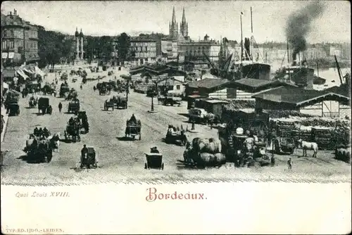 Ak Bordeaux Gironde, Quai Louis XVIII