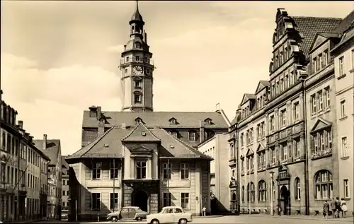 Ak Gera in Thüringen, Altes und neues Rathaus am Kornmarkt