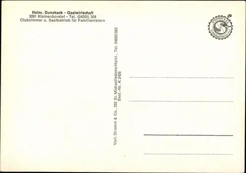 Ak Kleinenborstel Martfeld Niedersachsen, Gasthof, Aussen- und Innenansicht