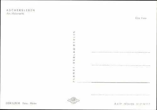 Ak Aschersleben im Salzlandkreis, Holzmarkt