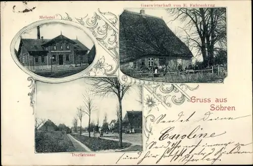 Ak Söhren Weede in Schleswig Holstein, Meierei, Gastwirtschaft, Dorfstraße