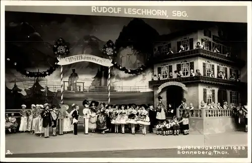 Foto Sonneberg in Thüringen, Spielzeugschau 1933, Rudolf Leschhorn, Bahnhof, Modell