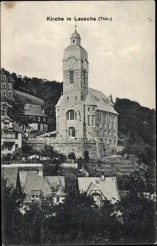 Ak Lauscha in Thüringen, Blick auf den Ort mit Kirche