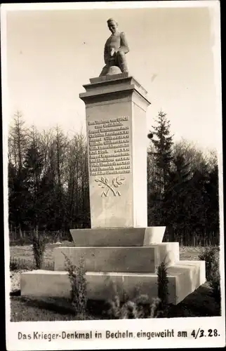 Foto Ak Becheln Rheinland Pfalz, Kriegerdenkmal