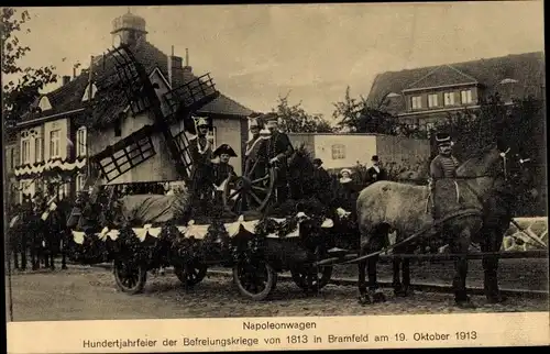 Ak Hamburg Wandsbek Bramfeld, Napoleonwagen, Hundertjahrfeier der Befreiungskriege 1913