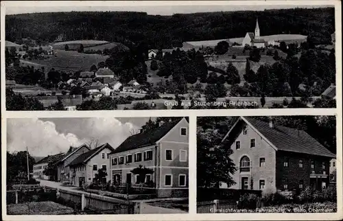 Ak Prienbach Stubenberg in Niederbayern, Gemischtwarenhandlung, Totalansicht