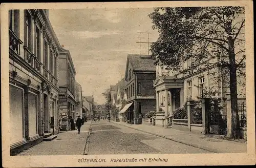 Ak Gütersloh in Westfalen, Kökerstraße mit Erholung