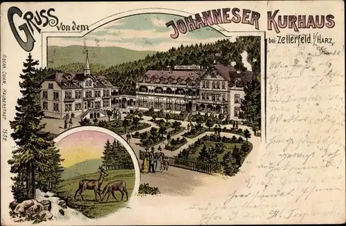 Litho Clausthal Zellerfeld im Oberharz, Johanneser Kurhaus