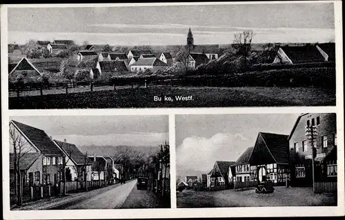 Ak Buke Altenbeken in Nordrhein Westfalen, Straßenansichten, Panorama vom Ort