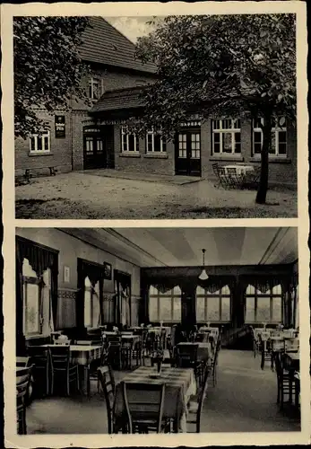 Ak Isingdorf Werther in Westfalen, Gaststätte Bergfrieden, Innenansicht