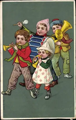 Ak Kinder mit Musikinstrumenten