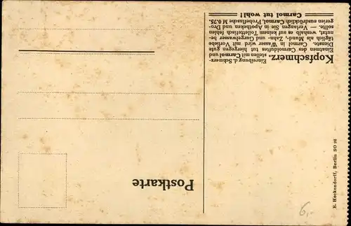 Ak Carmol tut wohl, Kinder mit Blumentöpfen, Stoffhund
