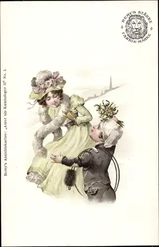 Litho Amor als Kaminfeger, Schornsteinfeger, Remy's Stärkefabriken