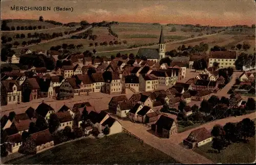 Ak Merchingen Ravenstein in Baden, Totalansicht der Ortschaft