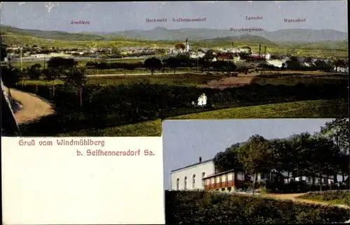 Ak Seifhennersdorf in Sachsen, Windmühlberg, Lausche, Hochwald, Jeschken
