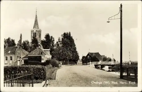 Ak Oudega Friesland Niederlande, Ned. Herv. Kerk