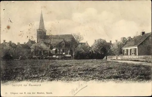 Ak Rauwerd Friesland Niederlande, Kirche, Wohnhäuser