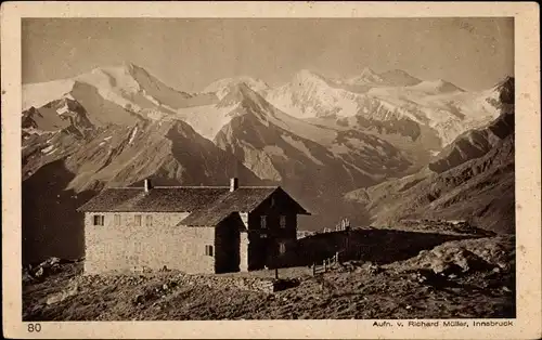 Ak Neustift im Stubaital in Tirol, Starkenburger Hütte, Zuckerhütl, Pfaff