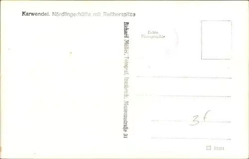 Ak Reith Seefeld Tirol, Nördlinger Hütte, Reitherspitze
