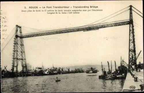 Ak Rouen Seine Maritime, Le Pont Transbordeur