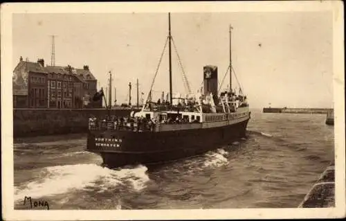 Ak Dieppe Seine Maritime, Le paquebot Worthing de la ligne Dieppe-Newhaven