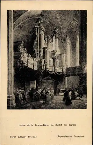 Ak La Chaise Dieu Haute Loire, Eglise, le buffet des orgues