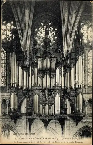 Ak Chartres Eure et Loir, Cathedrale, Le Buffet d'Orgue