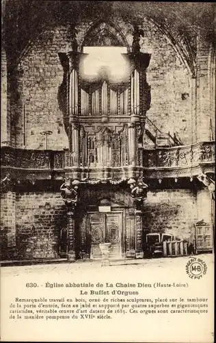 Ak La Chaise Dieu Haute Loire, Eglise abbatiale, Le Buffet d'Orgues