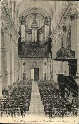 Ak Cambrai Nord, Interieur de Notre Dame, Les Orgues