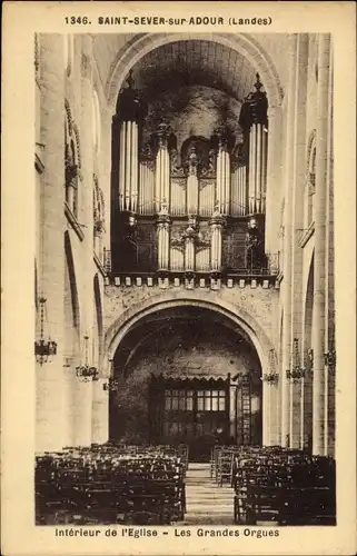 Ak Saint Sever sur Adour Landes, Interieur de l'Eglise, Les Grandes Orgues