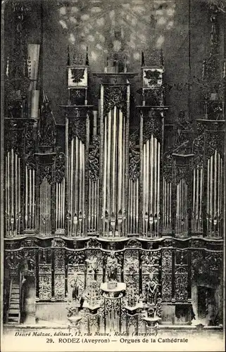 Ak Rodez Aveyron, Orgues de la Cathedrale