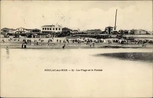 Ak Soulac sur Mer Gironde, La Plage, Le Ponton