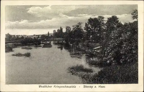 Ak Stenay Lothringen Meuse, Wasserpartie, Westlicher Kriegsschauplatz
