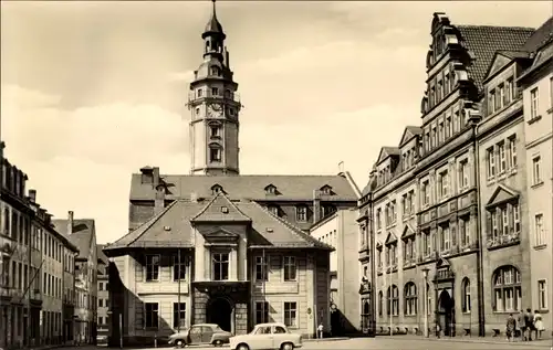 Ak Gera in Thüringen, Altes und neues Rathaus am Kornmarkt