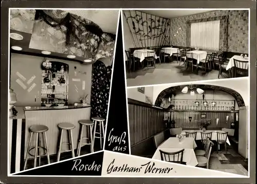 Ak Rosche in Niedersachsen, Gasthof Werner, Innenansichten
