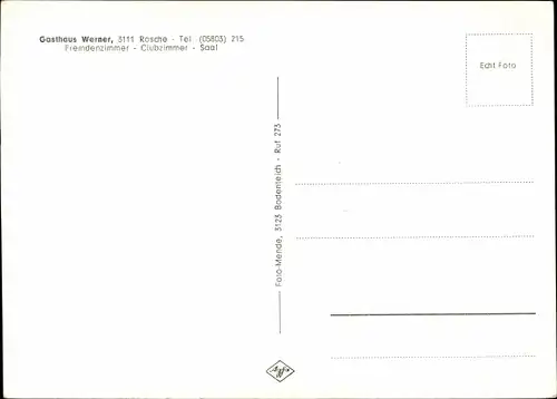Ak Rosche in Niedersachsen, Gasthof Werner, Innenansichten