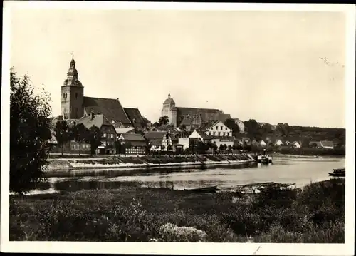 Ak Havelberg in Sachsen Anhalt, Stadtbild mit Dom und Pfarrkirche