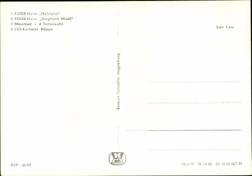 Ak Bad Klosterlausnitz in Thüringen, FDGB Heime Holzland und Siegfried Michl, Hotel Köppe