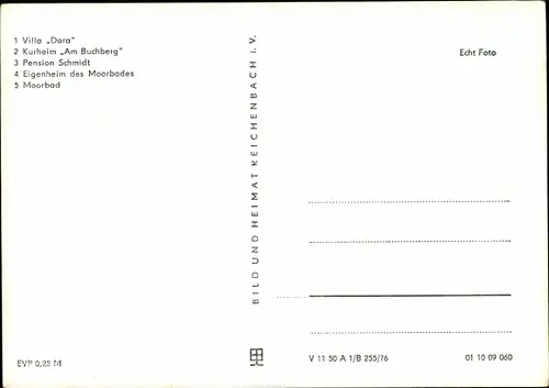 Ak Bad Klosterlausnitz in Thüringen, Villa Dora, Kurheim Am Buchberg, Pension Schmidt, Moorbad